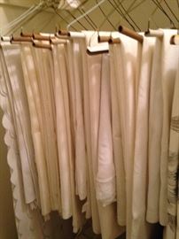 White table cloths of varied sizes