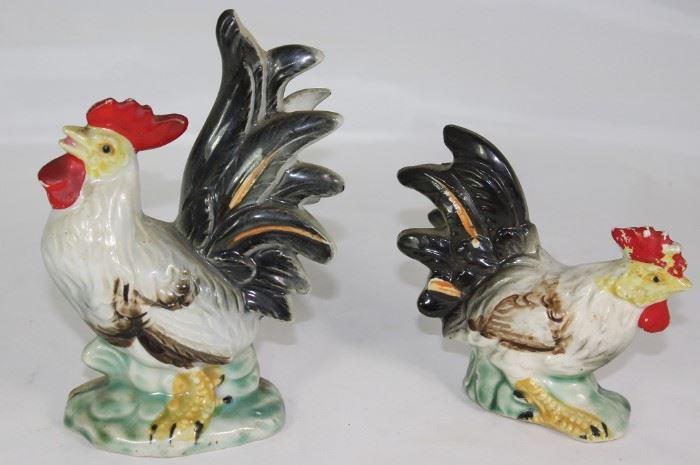 Vintage Japan Handpainted Hen & Rooster Set