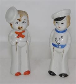 Japan Handpainted Porcelain Sailor Girl Figurines