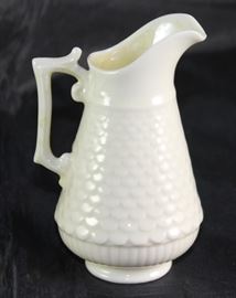 Irish Beleek "Fish Scale" Pattern Miniature 4.5" Pitcher with the first green mark