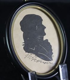 Jordan Marsh Co. (1841-1928) signed by Artist, Thomas Jefferson Silhouette. (3"W x 4"H)