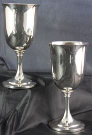 Wm. Rogers Silver Plated Initial "L D" Silverplate Goblets (Pair)