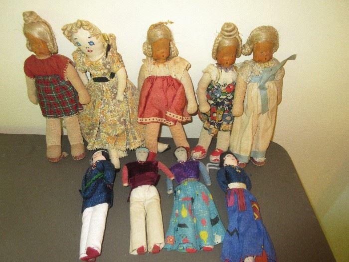 Vintage German and Native American dolls