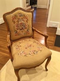 Pair of needlepoint arm chairs
