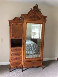 Antique mirror front wardrobe