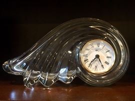 glass clock by Mikasa