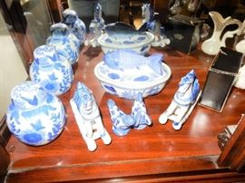 Blue and white  china items