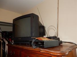 Bedroom # 2, with Blankets, Quilts, Purses, Perfumes, Clothing, Vintage Shoe brushes, IBM Typewriter, TV, 2 Dressers, Night table, FILLED