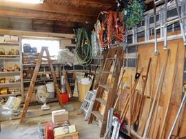 This is a garage for every handyperson, filled with everything imaginable to repair and paint your apartment buildings.