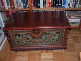 One of several medium vintage trunks/boxes