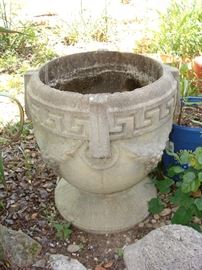 One of a pair of concrete planters