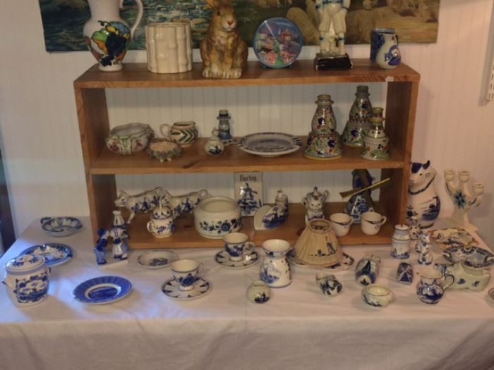 Huge selection of vintage Delft pottery