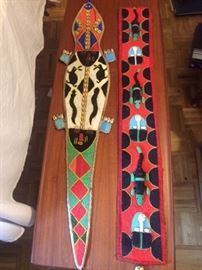 Two of the dozen or so, African beaded belts