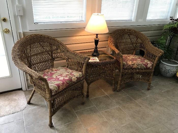Resin Wicker Chairs and table