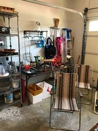 Vintage Zip Dee folding chairs, Yard Tools, garage stuff