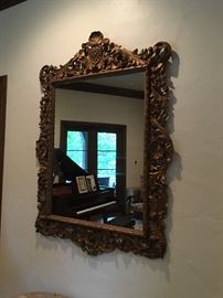 Incredible Antique Gilt Wood Oversized Mirror - Italian