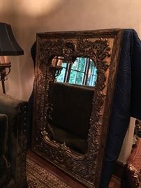 We have a pair of these fabulous oversized gilt wood frame mirrors
