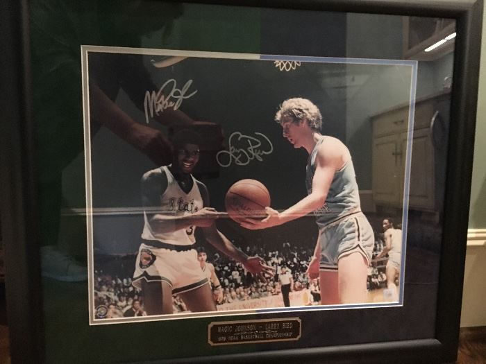 Autographed Magic Johnson & Larry Bird 1979 NCAA Basketball Championship Photo