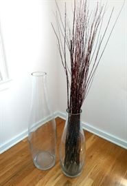 Tall Clear Glass Decor Vases
