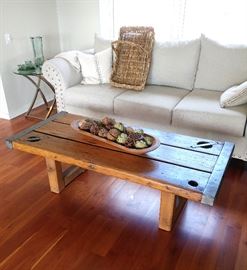 Gorgeous Wood Coffee Table with Metal Accents