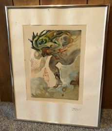 Divine Comedy-Inferno "Giants" Wood Engraving. Dali,  Signed with COA
