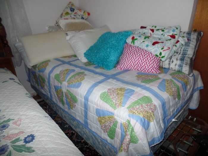 Twin bed-bedding-sheets, linens; sold separately 