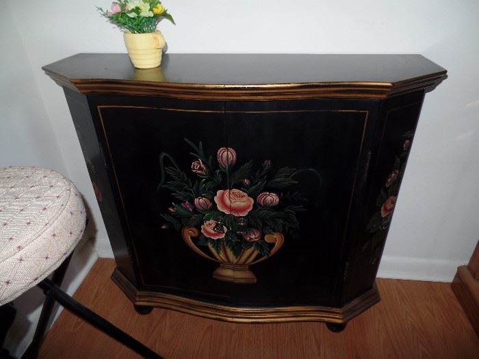 Floral painted cabinet 