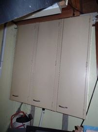 Great condition 3 door metal heavy duty lab wall cabinets 