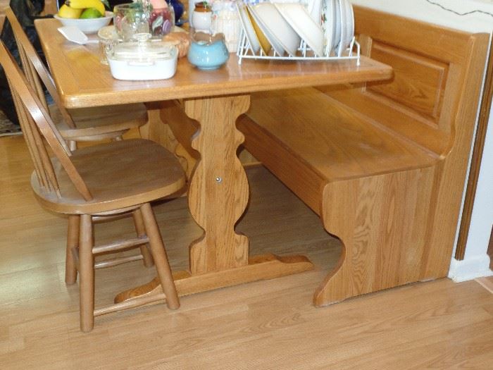 Kitchen table w/4 chairs or you could use this wonderful bench on one side - Bench top lifts for storage