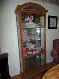 1 of 2 matching lighted display cabinets