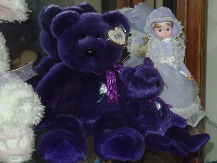 Large and small Princess Diana Beanie Baby bear - Great condition  