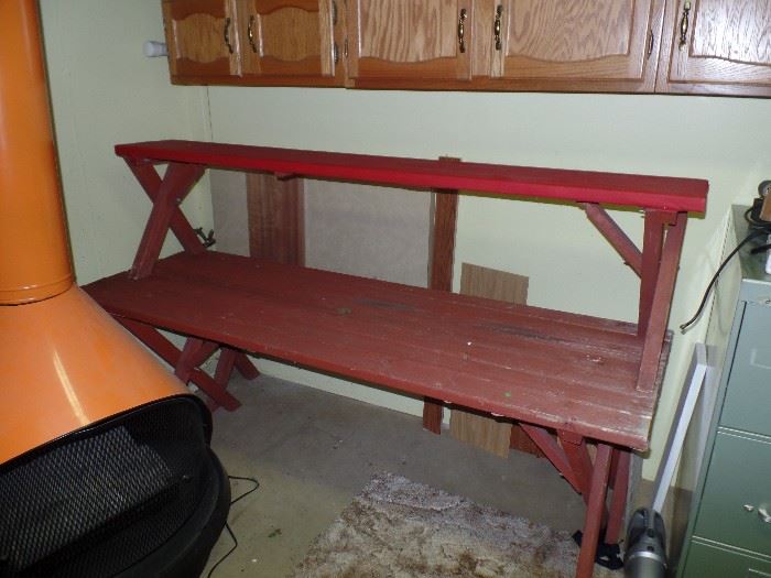 Wooden picnic table w/2 benches- prepare today, summer's coming
