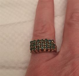 14k/emeralds pinky ring