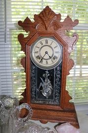 American Oak Calendar Gingerbread Clock