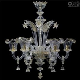 Murano Tulip & Leaf Chandelier  NOTE:   This is not is it it is similar to this one but it is disassembled.   It does not have the gold flakes