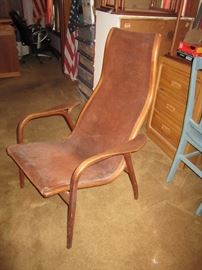 Mid century chair and ottoman