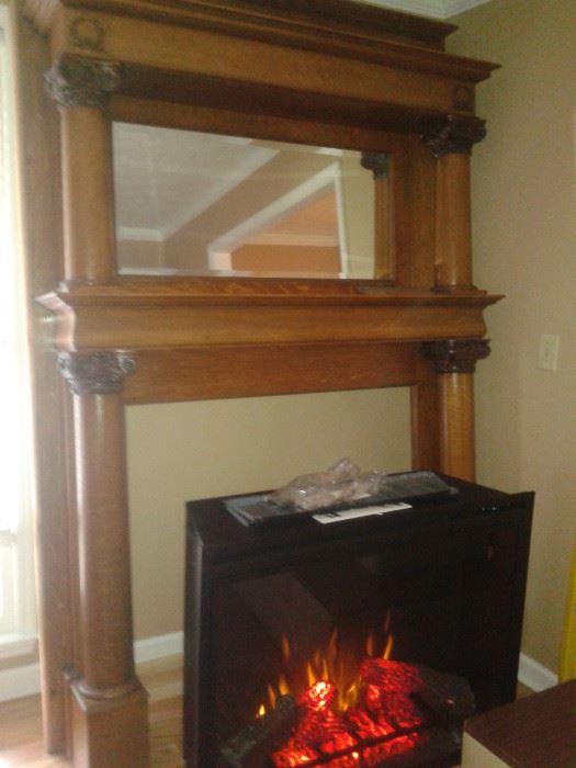 Antique fireplace mantle