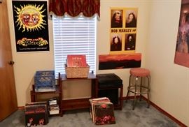 Nice 3-Tier Shelf Unit - Retro Stool - Records & Posters
