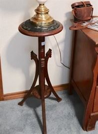 Antique Plant Stand w/Marble Top