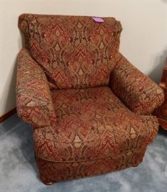 Tapestry Chair and Ottoman
