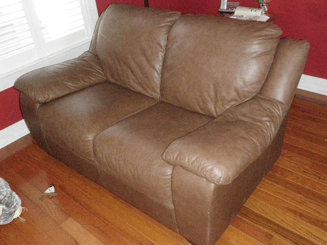 Leather loveseat