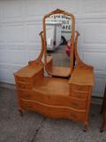 Antique Birdseye Maple Vanity with mirror.