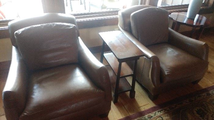 Lee leather club chairs.