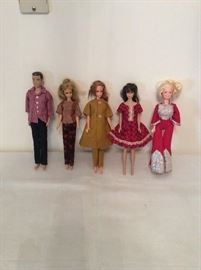 1960's Ken, Barbie, Skipper & Dolly Parton dolls