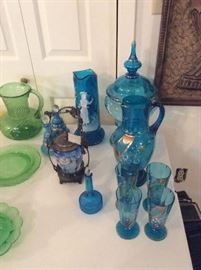 Beautiful Blue and an Antique Pickle server