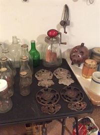 Antique bucks stove and range trivets cast iron and nickel. 