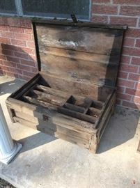 Very old primitive tool box made of oak
