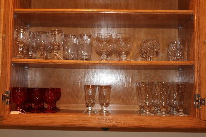 Crystal glasses, Ruby Moon & Star goblets