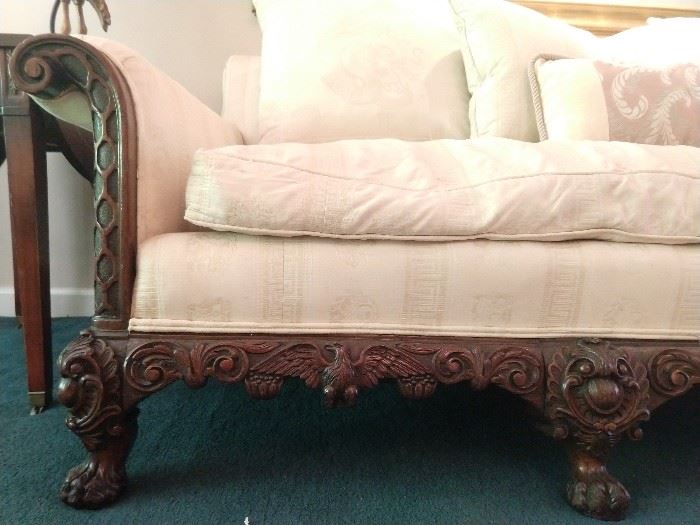 LOVE the carving detail on this couch!