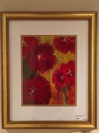 Original artist signed watercolor "Camelia", by Berkely Lake (Atlanta) artist, D. B. Love.